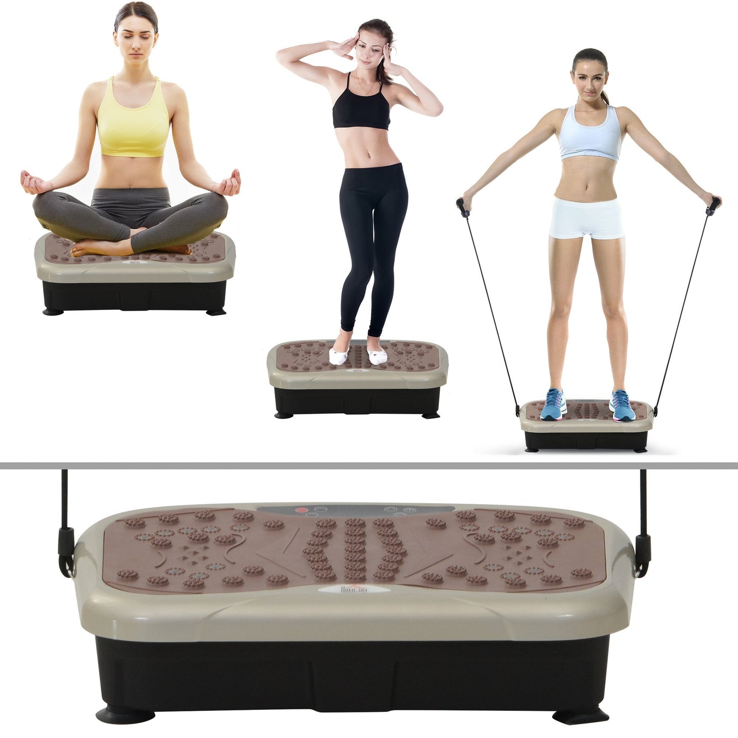 Vibration Plate Machine Fitness Body Shaper Slim Trainer Exercise Workout Home Gym Music Remote Power