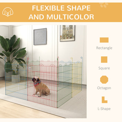 PawHut Pet Playpen Crate, with Eight Panels, Door, for Indoors and Outdoors, 60H x _156cm