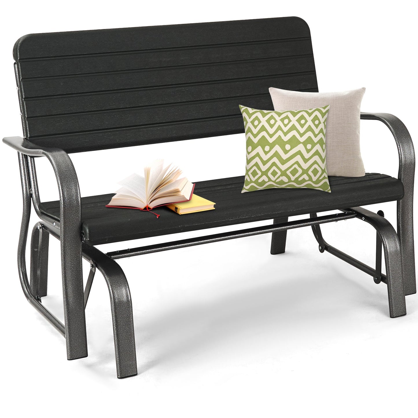 2 Seater Garden Bench with Ergonomic Backrest and Armrests