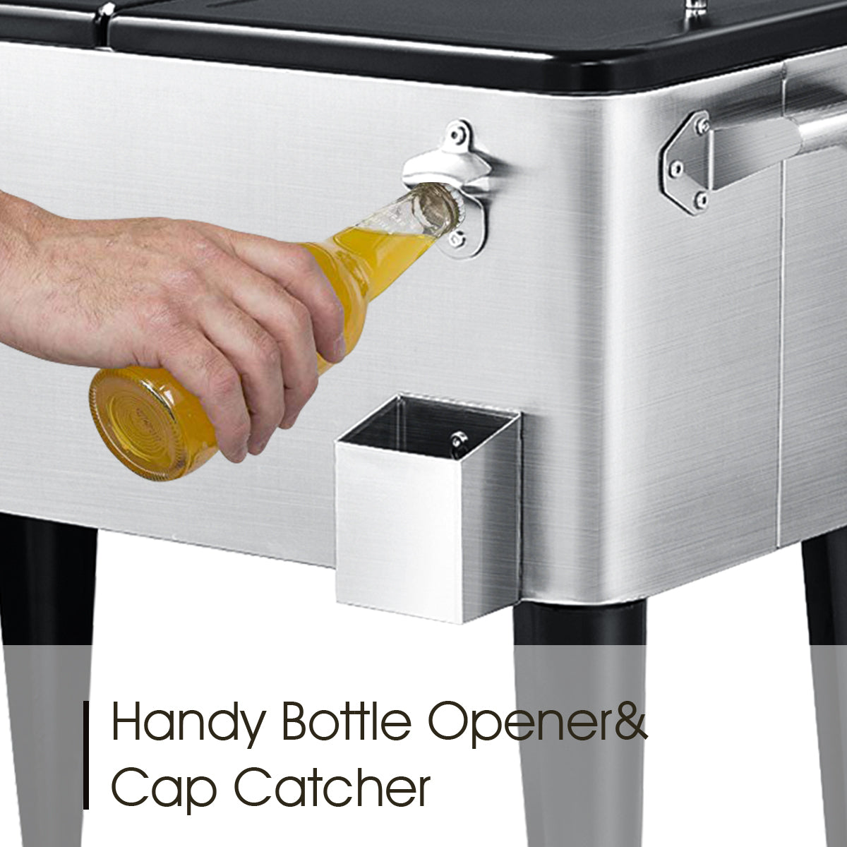 76L Bar Party Drink Ice Bucket Trolley Car Cooler for Outdoor Patio Pool