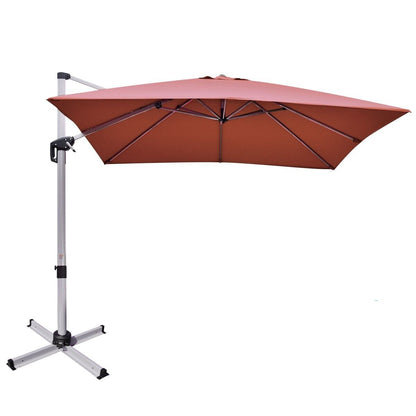 3m parasol ogrodowy z wysięgnikiem z pochyloną konstrukcją i obrotem 360° - bordowy