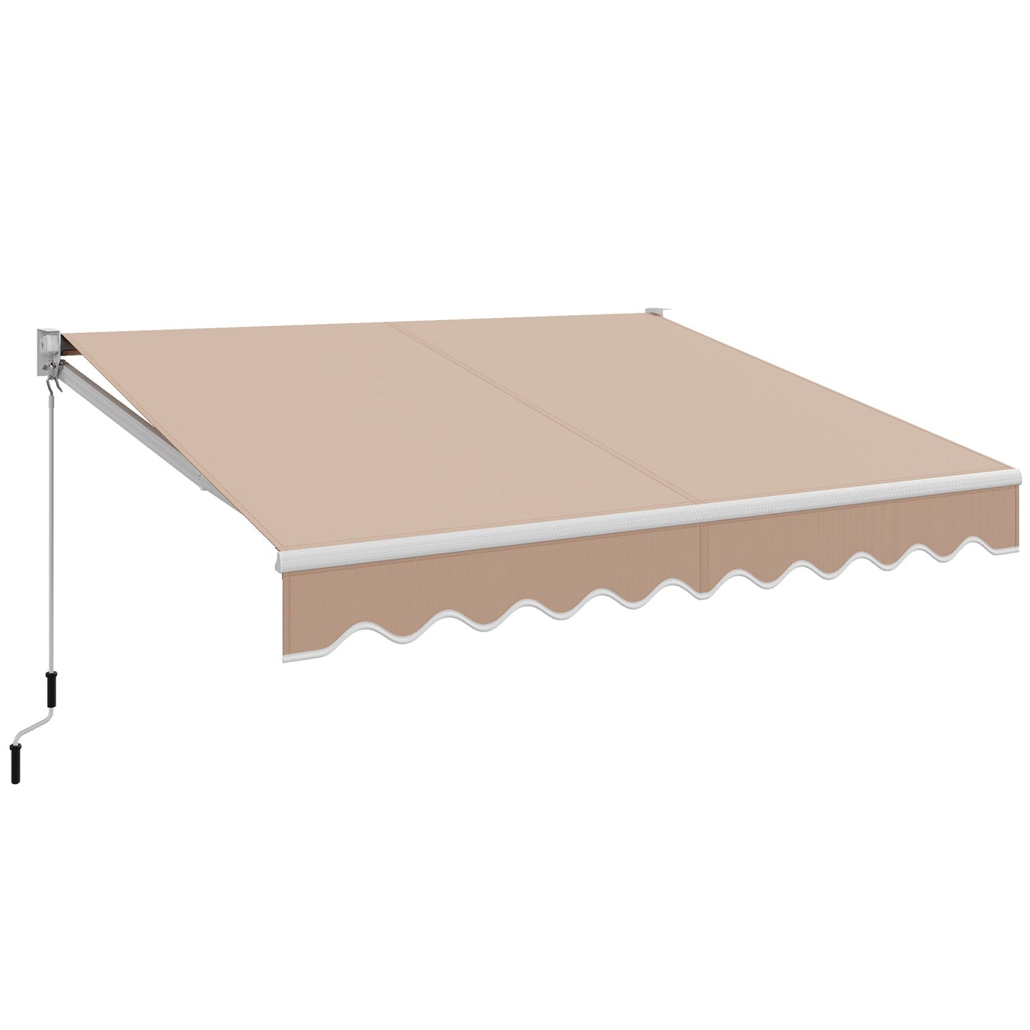 10 x 8 Feet Aluminum Retractable Awning with Crank Handle and Water-Resistant Polyester-Beige