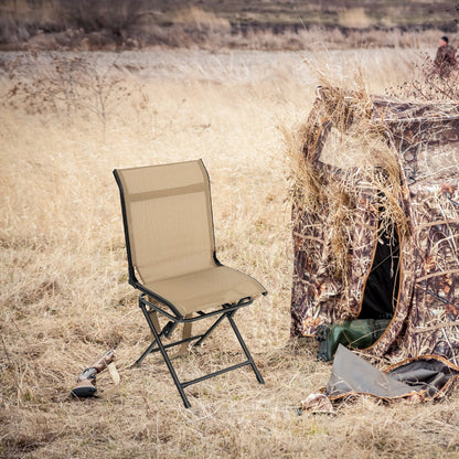 360° Swivel Hunting Blind Chair with Sturdy Metal Frame Support up to 330 lbs-Coffee