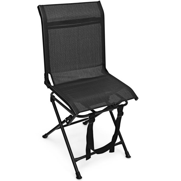 360° Swivel Hunting Blind Chair with Sturdy Metal Frame Support up to 330 lbs-Black