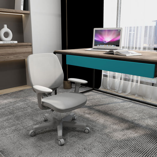 Vinsetto Office Chair, Breathable Mesh Swivel Desk Chair with Adjustable Height and 360 Degree Swivel Security Wheels for Home Office, Study, Grey