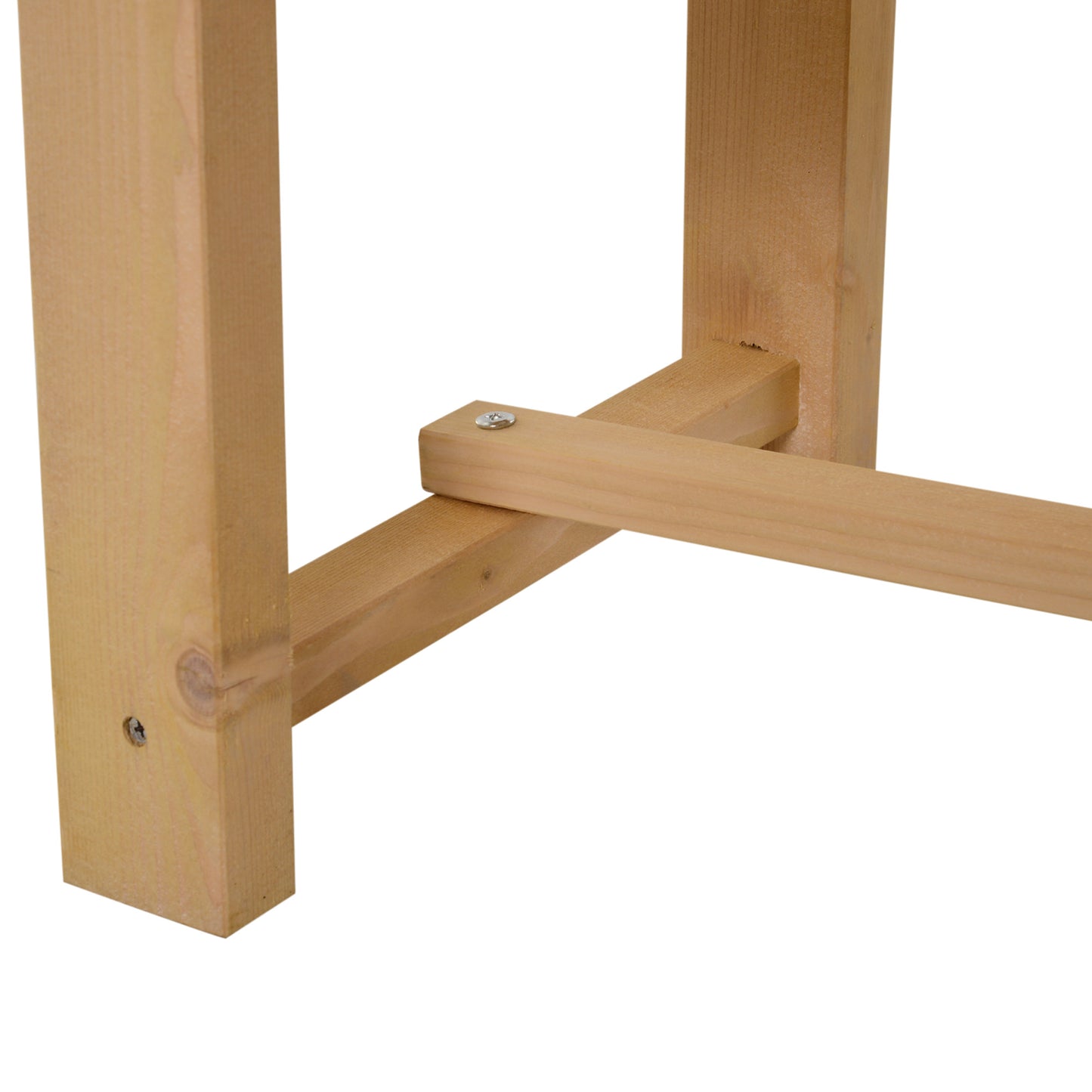 Outsunny 3-częściowa 2-osobowa ławka ogrodowa do użytku na zewnątrz i wewnątrz, drewniana, jodła, patio, 110 dł. x 38 szer. x 35 wys. cm, naturalna