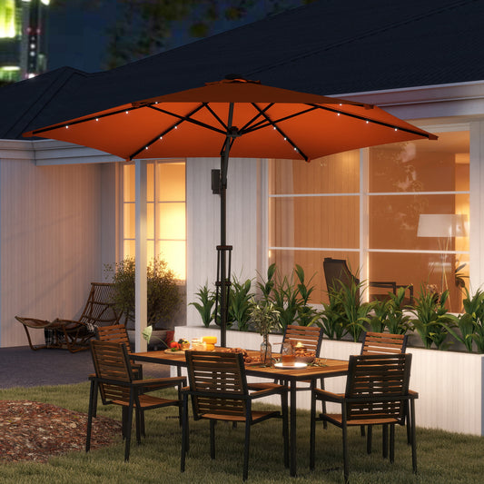 Outsunny 3(m) Solarny LED Cantilever Parasol - Pomarańczowy