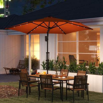Outsunny 3(m) Solar LED Cantilever Parasol - Orange