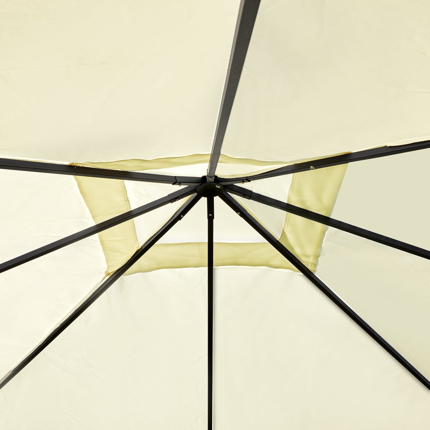 Outsunny 3 x 3 metry Patio Garden Metal Gazebo Marquee Stalowa rama z baldachimem Markiza Namiot Wodoodporny Kremowy