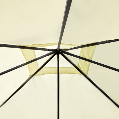 Outsunny 3 x 3 metry Patio Garden Metal Gazebo Marquee Stalowa rama z baldachimem Markiza Namiot Wodoodporny Kremowy
