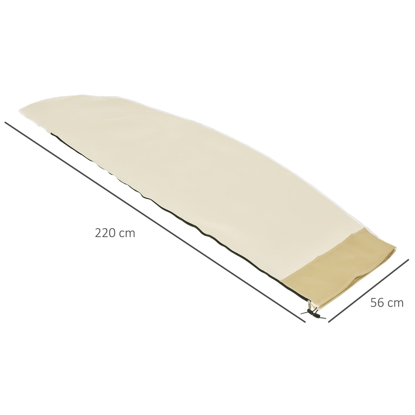 Outsunny Parasol Cover, 600D Oxford Cantilever Umbrella Cover Fit for 2-4m Parasol, Banana Umbrella Protector with Zipper for Outdoor Garden, Patio, White