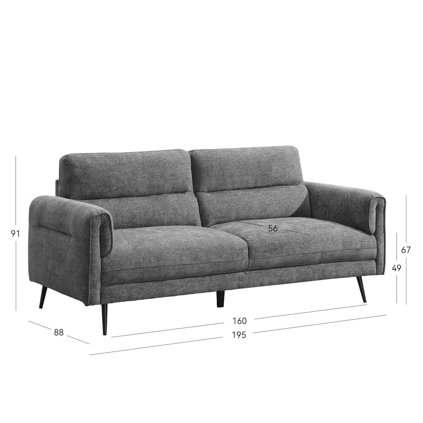 Oakmere Sofa 3 Seater Beige
