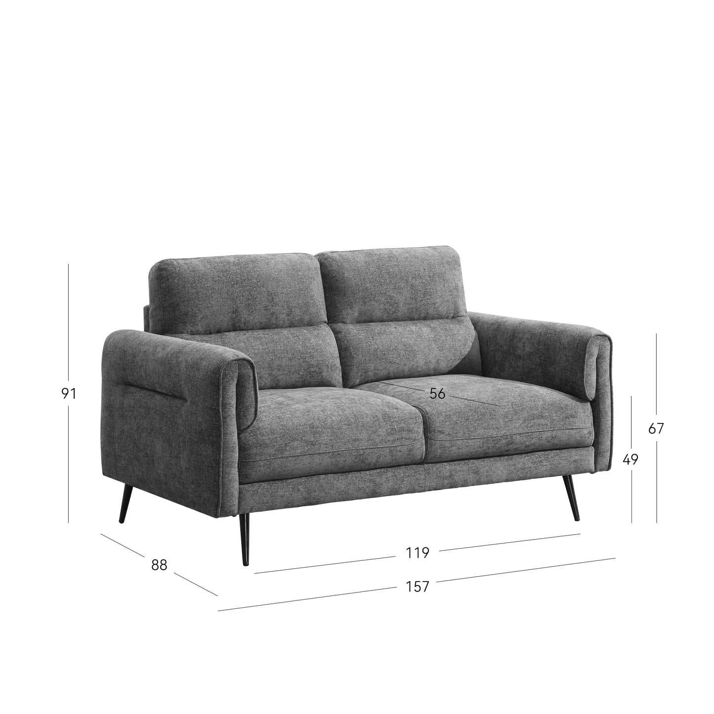 Oakmere Sofa 2 Seater Burnt Orange