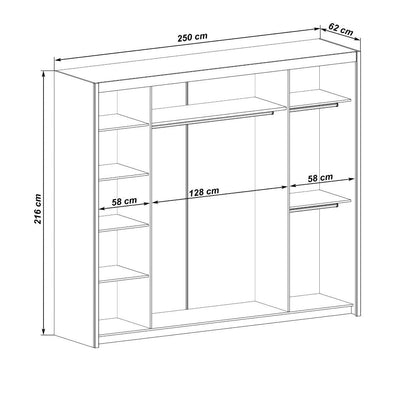 Inova Sliding Door Wardrobe 250cm