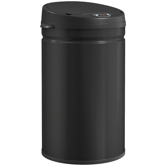 HOMCOM 30L Stainless Steel Sensor Bin - Black