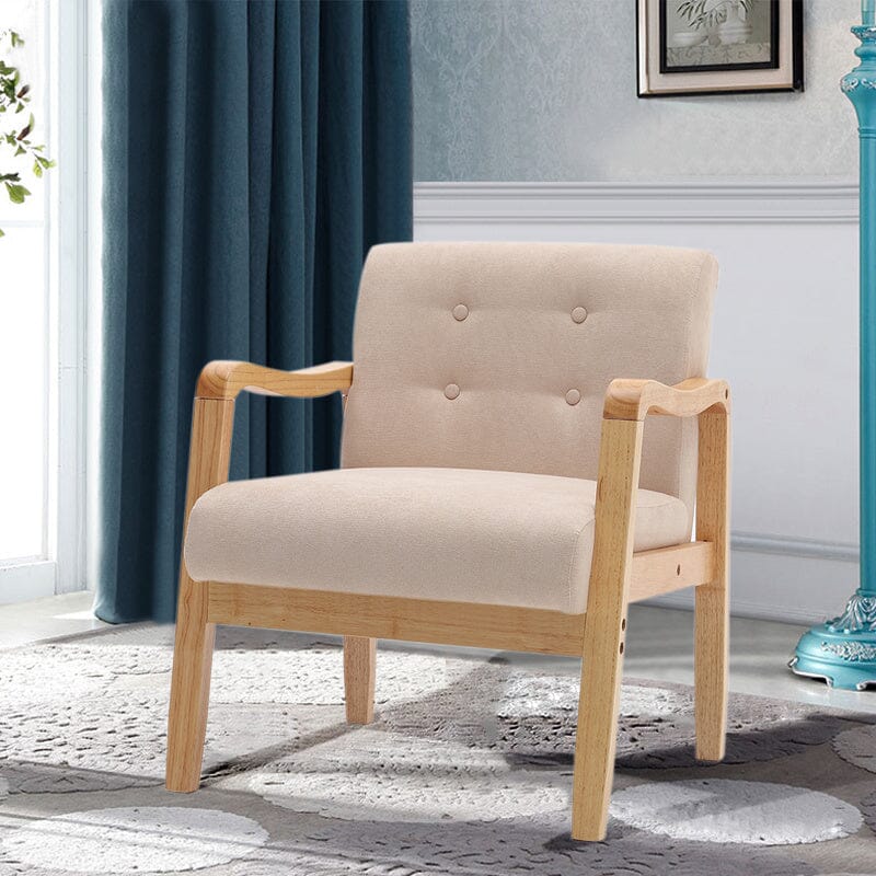 Wooden Armchair Upholstered Occasional Chair