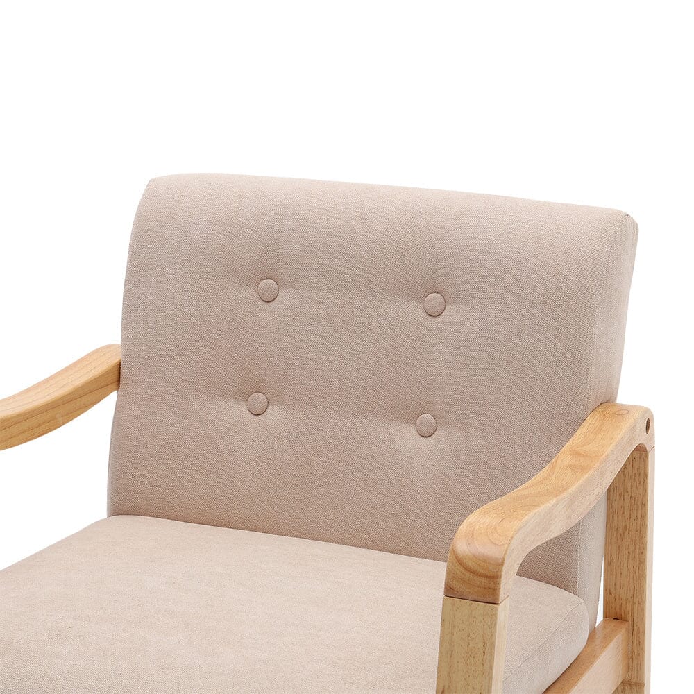 Wooden Armchair Upholstered Occasional Chair