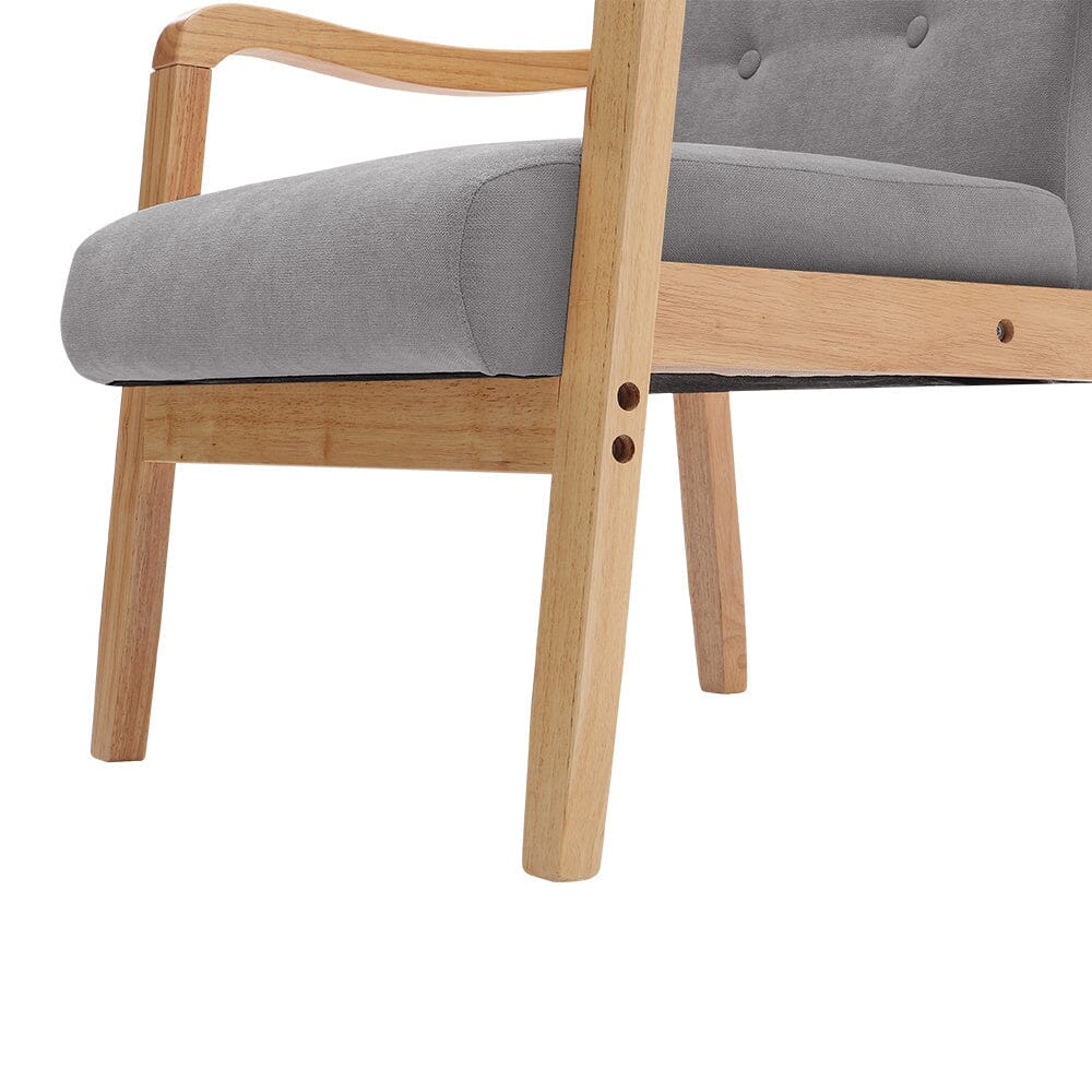 Wooden Armchair Upholstered Occasional Chair