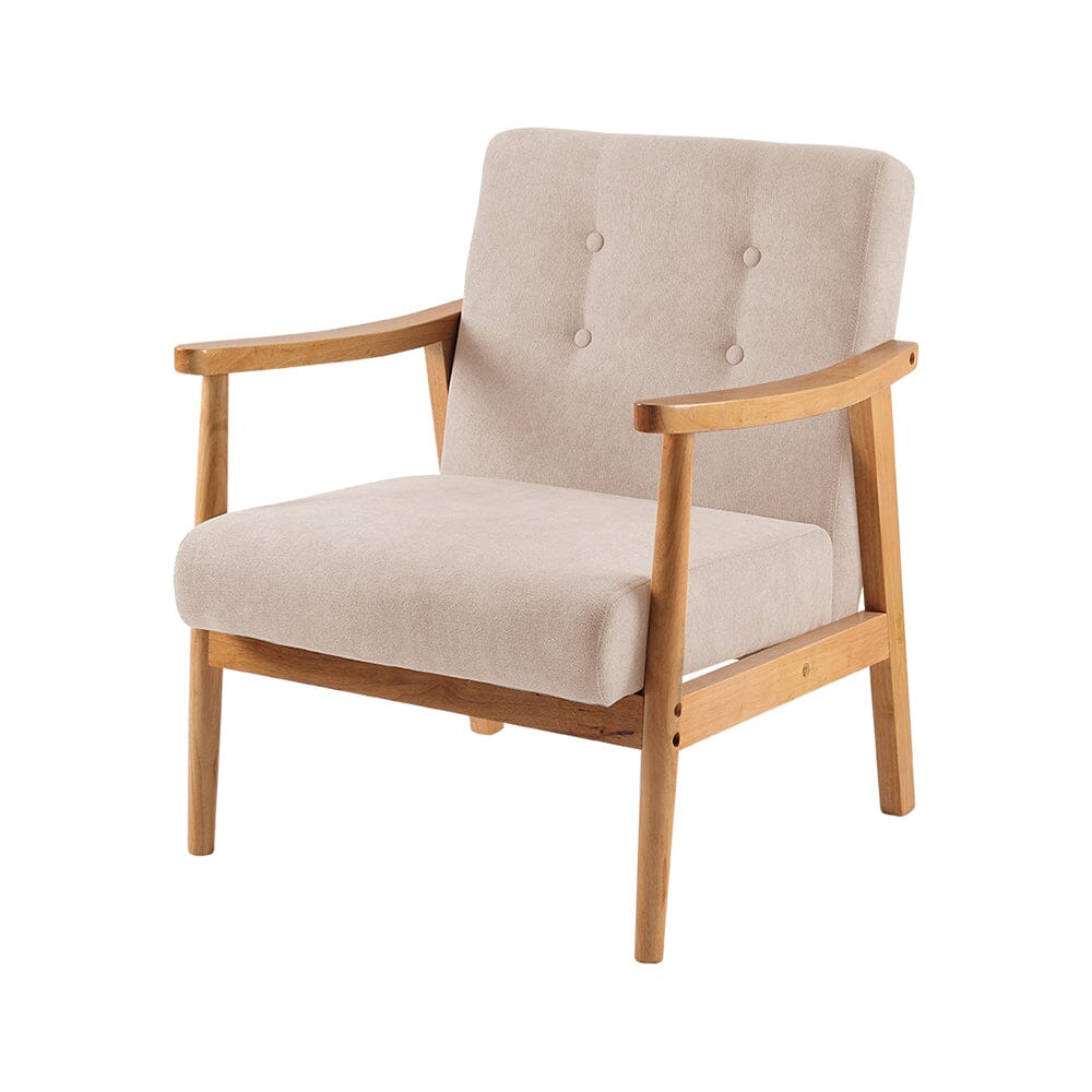 Wooden Armchair Upholstered Occasional Chair