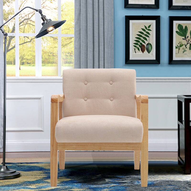 Wooden Armchair Upholstered Occasional Chair