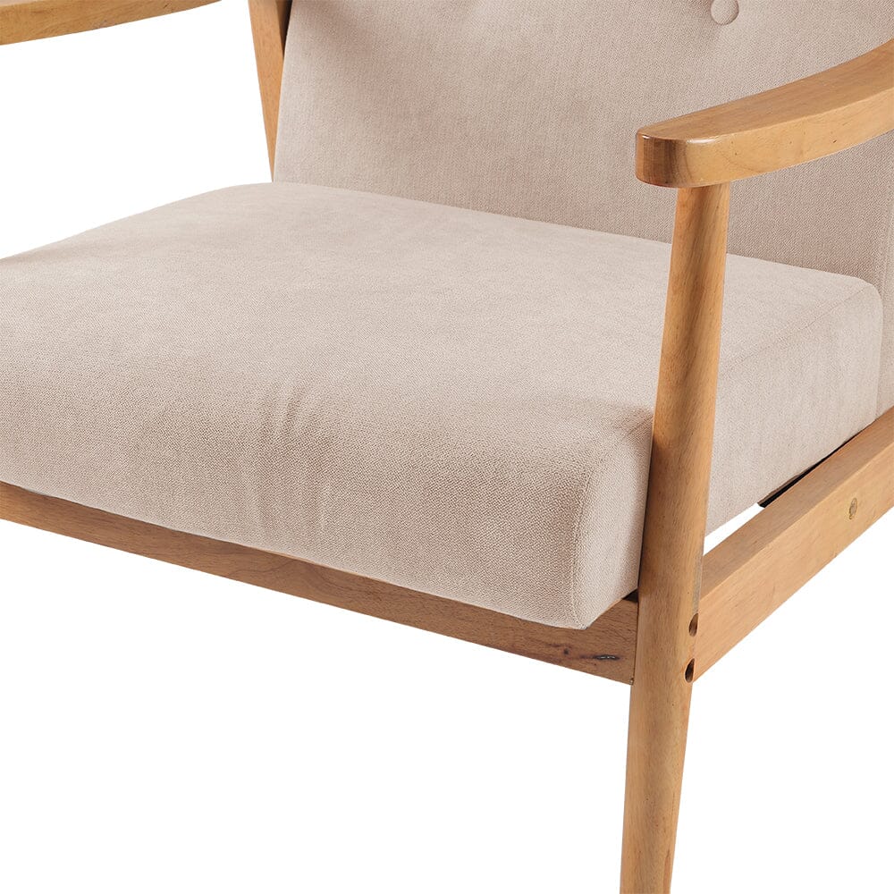 Wooden Armchair Upholstered Occasional Chair