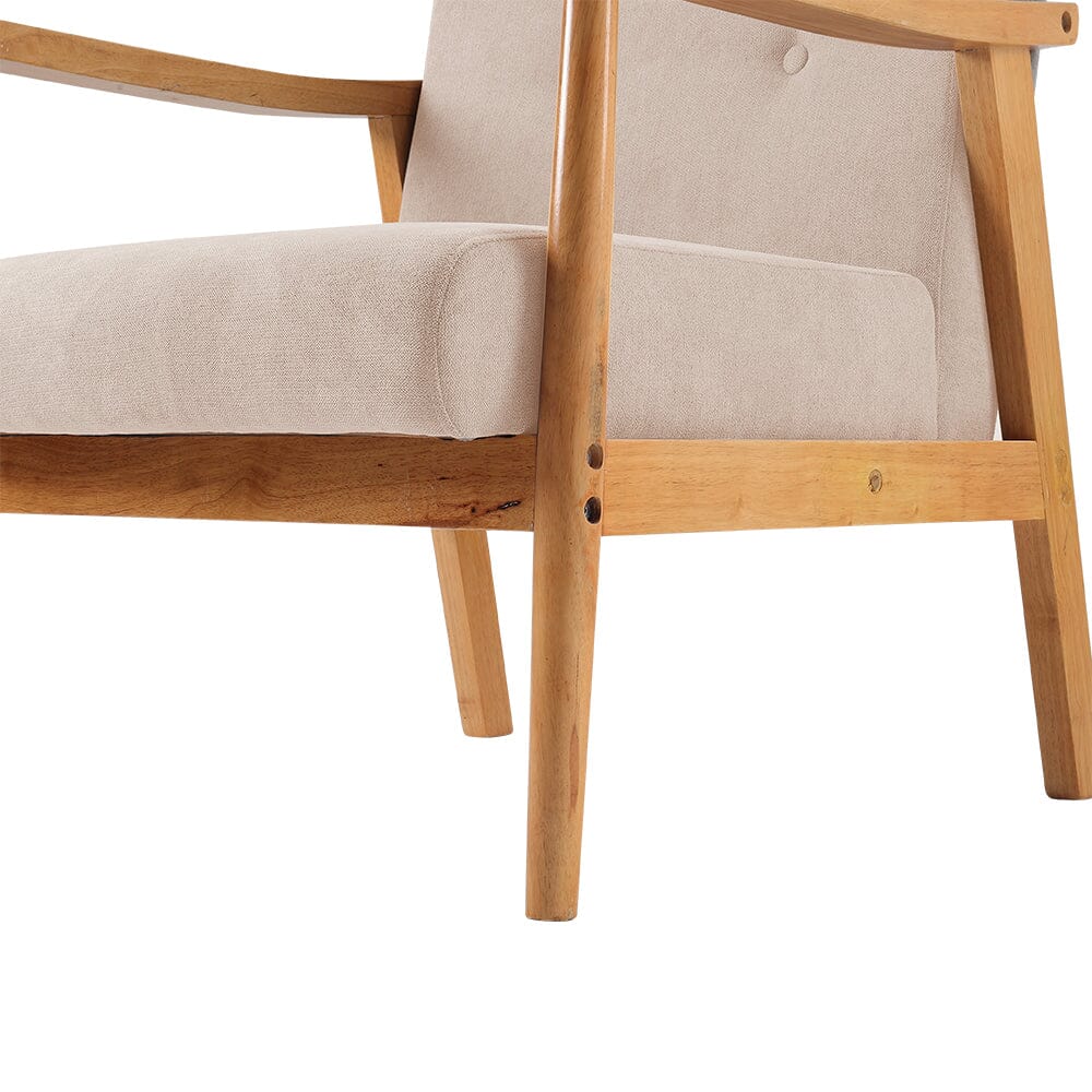 Wooden Armchair Upholstered Occasional Chair