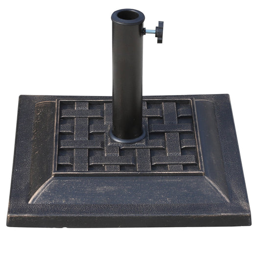 44 cm Square Garden Parasol Stand - Bronze Resin