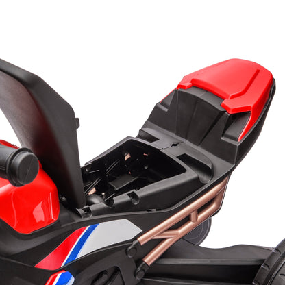 AIYAPLAY Motorcycle Design, 3 in 1 Toddler Trike, Sliding Car, Balance Bike with Headlight, Music, Horn, Red