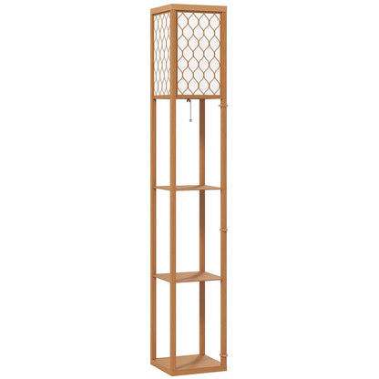 HOMCOM Three-Shelf Standing Lamp - Natural