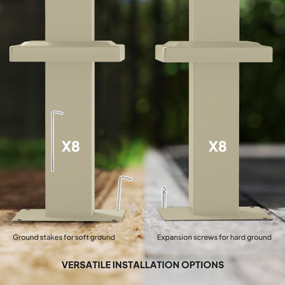 Outsunny 3 x 3(m) Pergola ogrodowa z rozsuwanym dachem i magnetycznym mocowaniem, zestaw pergoli zewnętrznej z baldachimem przeciwsłonecznym, UPF30+, khaki