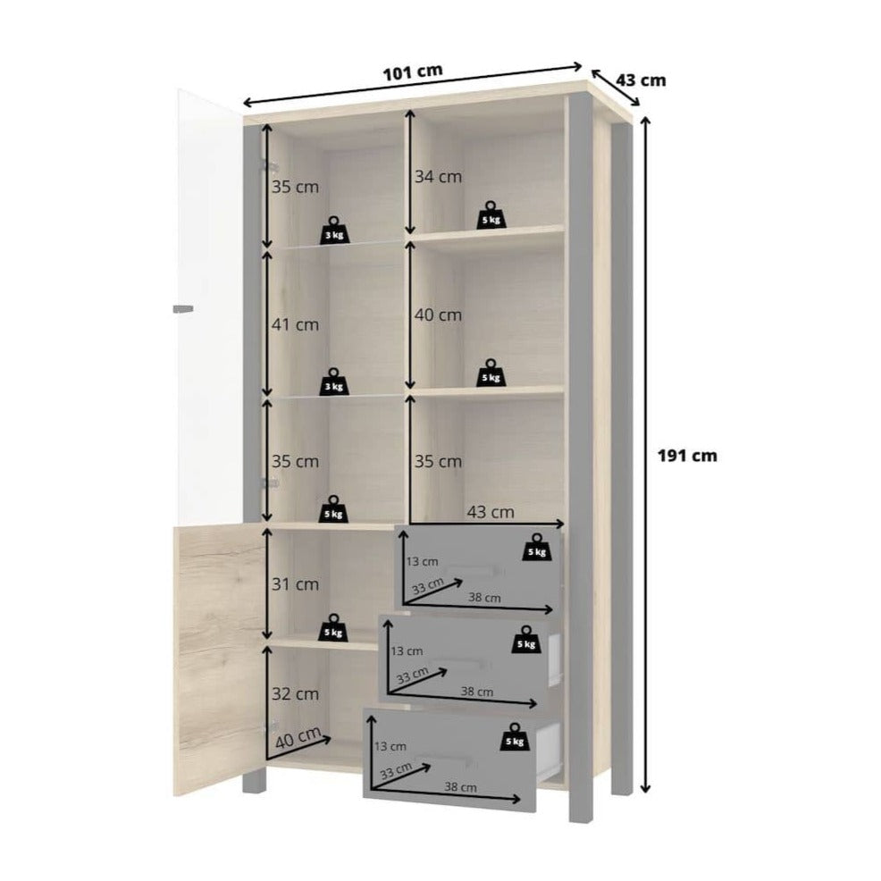 Olin 13 Display Cabinet 101cm