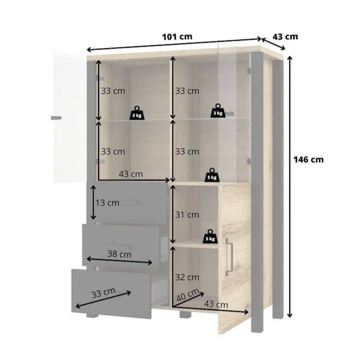 Olin 44 Display Cabinet 101cm