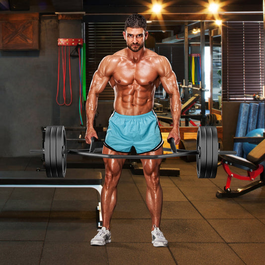 Olympic Hex Trap Bar with Flat or Raised Knurled Handles-Black