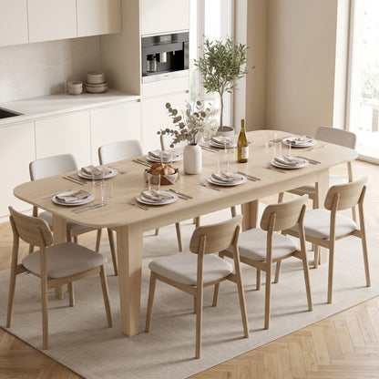 HOMCOM Extendable Oval Dining Table for 4-6, Modern Expandable Kitchen Table, Round Edges, Oak