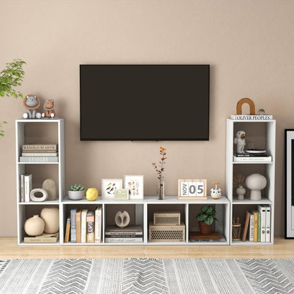 Open Back 2 Tier Bookshelf with Anti-toppling Kit-White