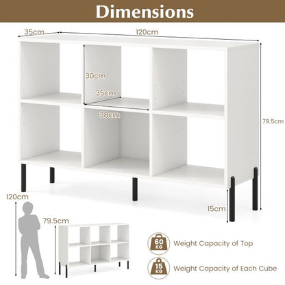 Open-Back Bookshelf with Drawer for Study-White
