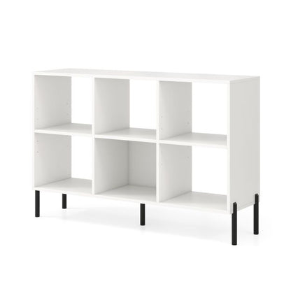 Open-Back Bookshelf with Drawer for Study-White