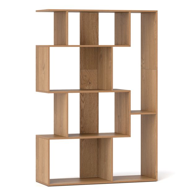 6-Cube Open-back Geometric Bookshelf with Anti-tip Kits-Natural