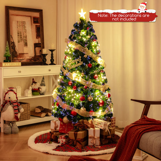 Optical Fiber Christmas Tree Pre-Lit Artificial Xmas Tree-1.5M