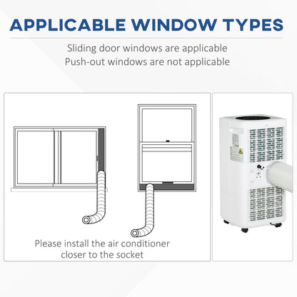 HOMCOM 10000 BTU Air Conditioning Unit, 3-in-1 Portable Air Conditioner, Dehumidifier, Cooling Fan with Remote Control, Digital Display, 2 Speeds, 24H Timer, Window Venting Kit, 22m_