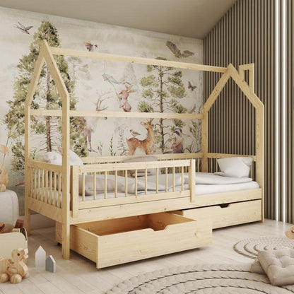 Wooden Single Bed Oskar With Storage