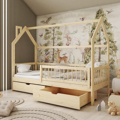 Wooden Single Bed Oskar With Storage