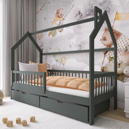 Wooden Single Bed Oskar With Storage