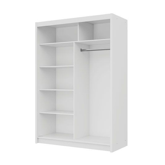 White Mirrored Sliding Door Wardrobe 150cm – MAYFAIR