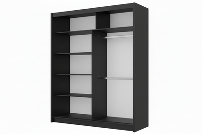 White Mirrored Sliding Door Wardrobe 160cm – NORWICH