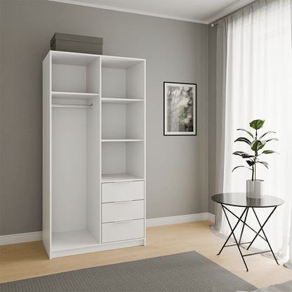 Oak Wotan Mirrored Hinged Door Wardrobe 100cm – HAMPTON LUX D2