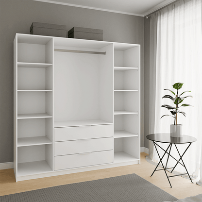 Oak Sonoma Mirrored Hinged Door Wardrobe 196cm – HAMPTON D4