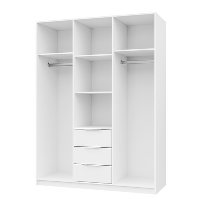 Oak Wotan Mirrored Hinged Door Wardrobe 149cm – HAMPTON LUX D3