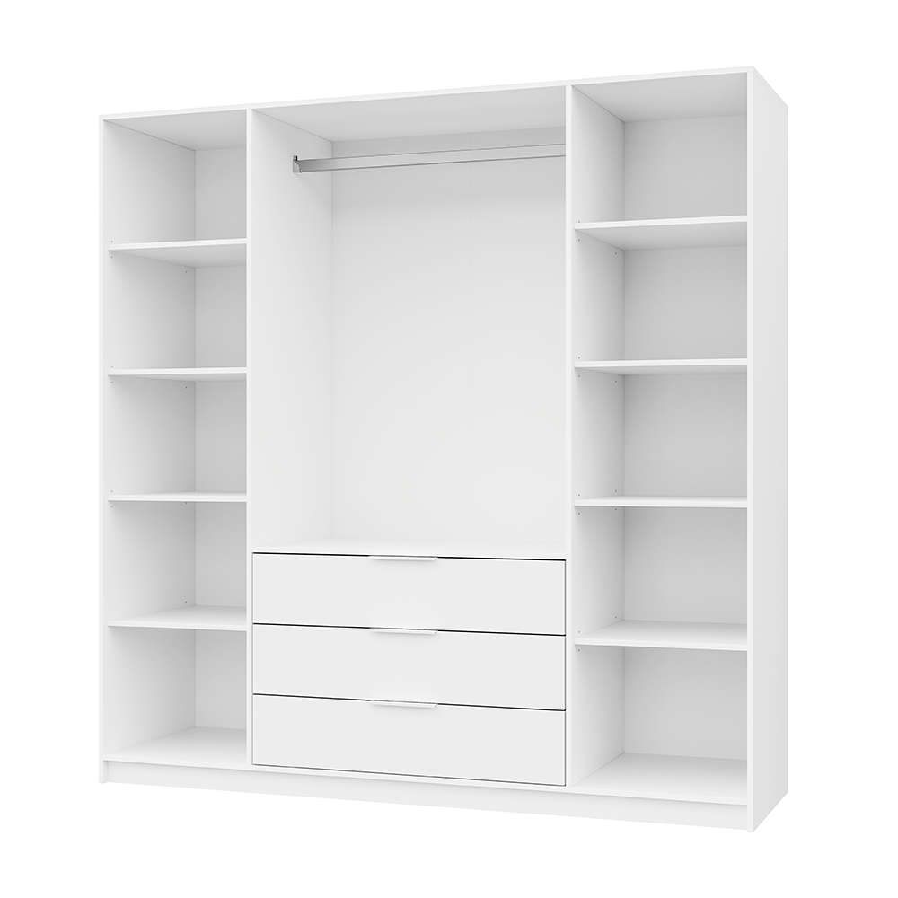 Oak Wellington Mirrored Hinged Door Wardrobe 196cm – HAMPTON D4