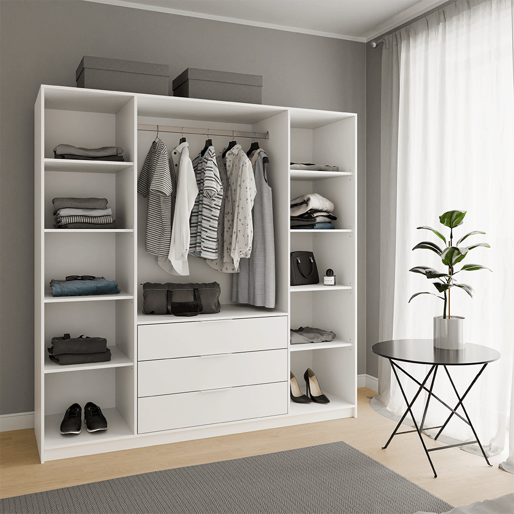 Oak Wotan Mirrored Hinged Door Wardrobe 196cm – HAMPTON LUX D4